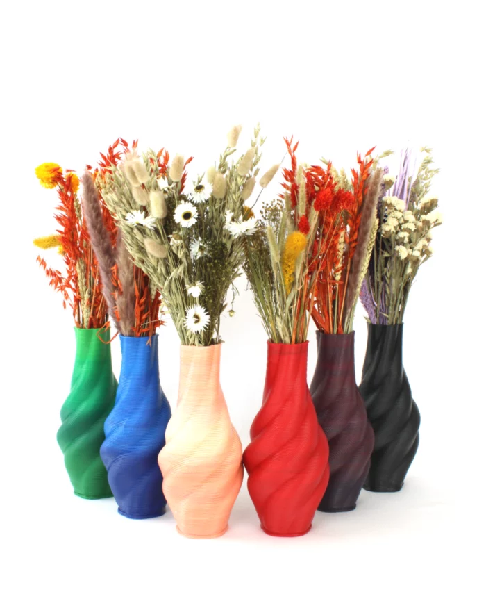 Vases de plastique recyclé 